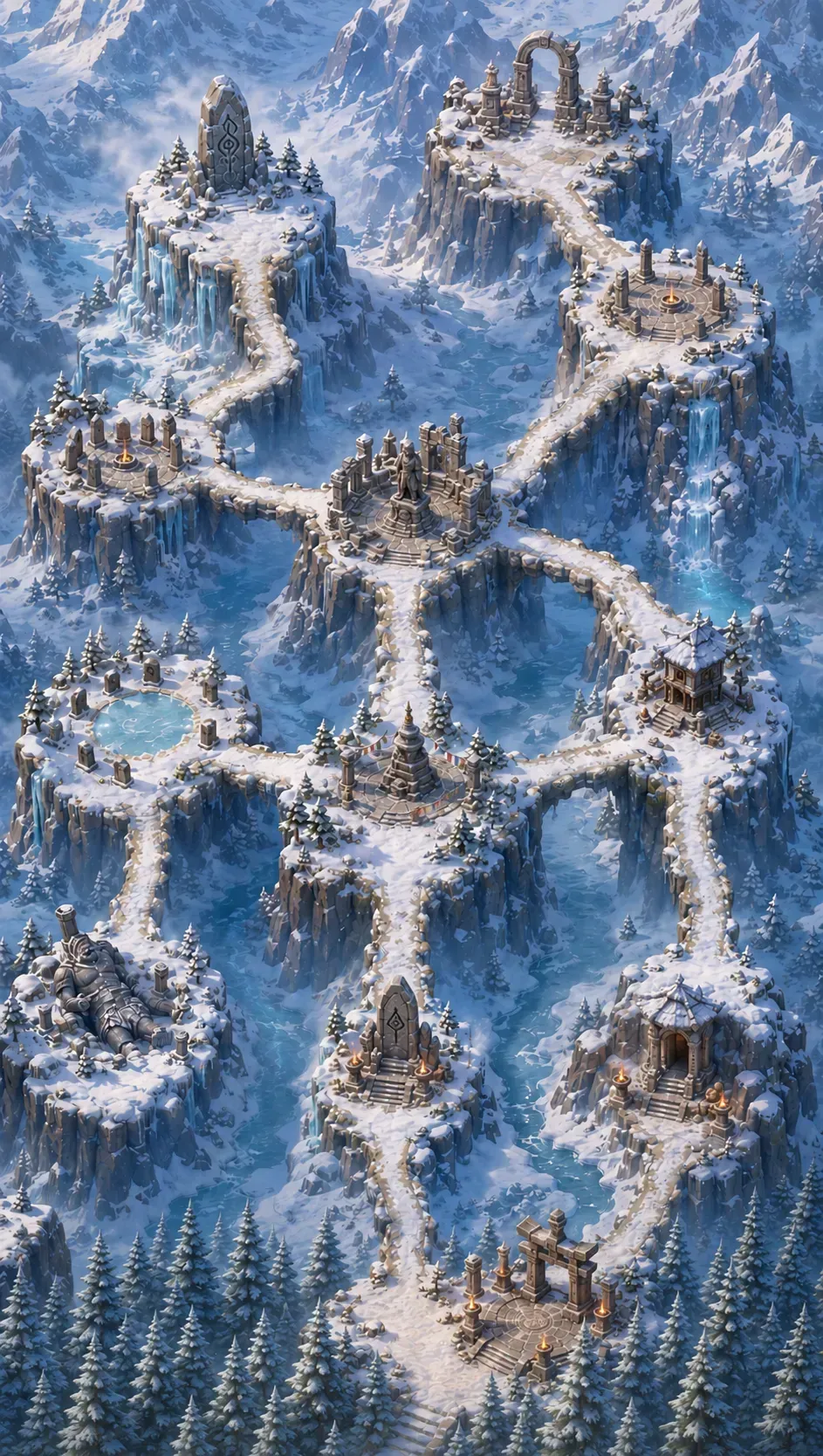 Level 1 Background (Snowy Mountains)